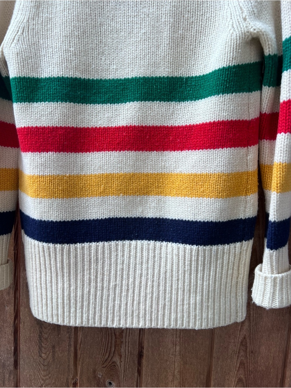 Hudson’s Bay Point Blanket Stripe Shawl Collar Cardigan XS Wool Cashmere - Picture 9 of 14